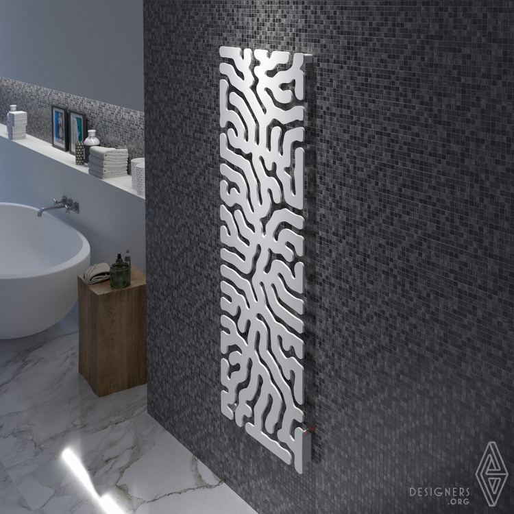 Paolo D'Arrigo, the designer behind Coral, drew inspiration from the research of generative systems applications. The radiator's design mimics the way corals weld sediments together, creating ever-longer branches. The result is a design with an extre