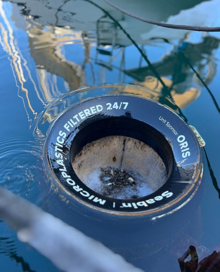 A Seabin is a practical solution for reducing visible waste in waterways. It acts as a floating garbage bin, capturing trash, oil, fuel, and detergents. Each Seabin can collect 90,000 plastic bags annually for less than $1 a day.