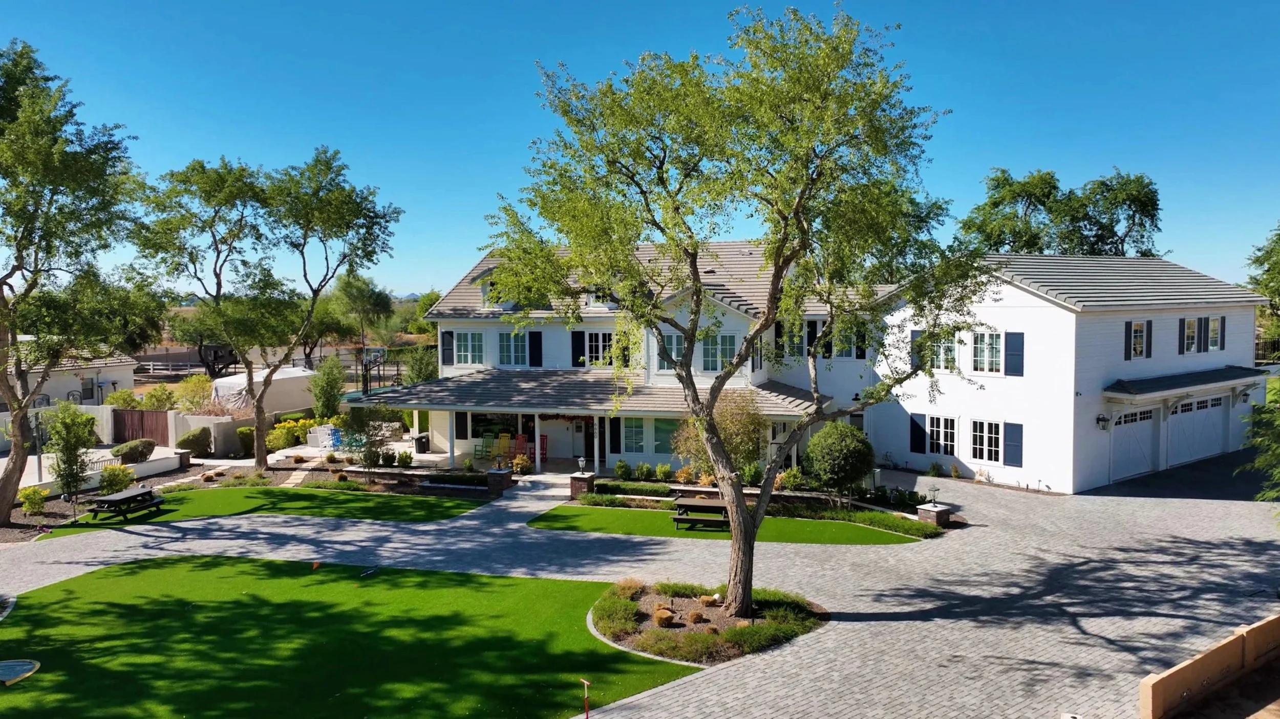 Farmhouse-style home on a large lot in Greenfield Acres, Gilbert, Arizona