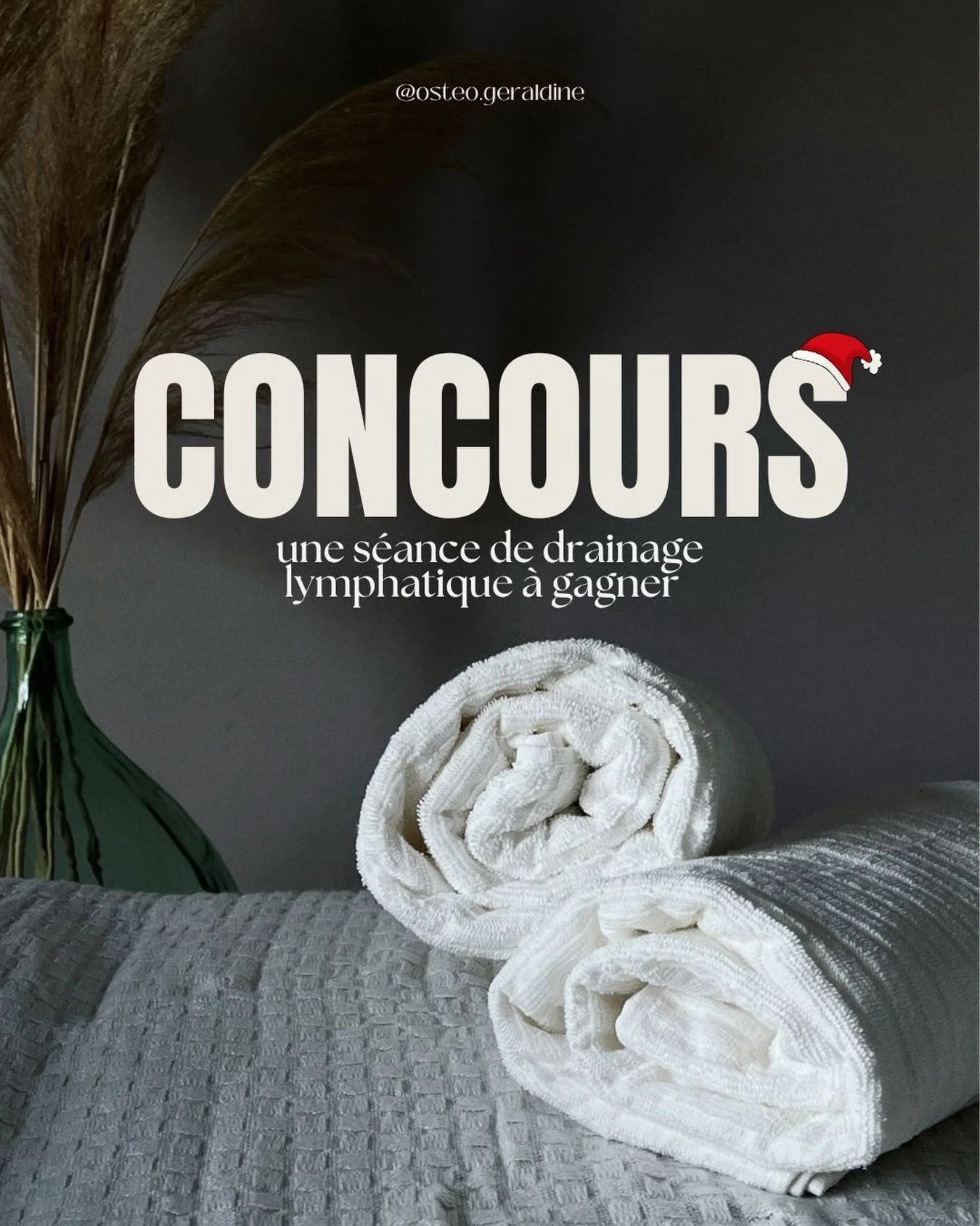 ✨CONCOURS DE NO&Euml;L✨ (concours termin&eacute; ✅)

Pour f&ecirc;ter No&euml;l comme il se doit, je vous offre la chance de gagner une s&eacute;ance de drainage lymphatique ! 

Pour participer : 
&bull; &Ecirc;tre abonn&eacute; &agrave; @osteo.geral