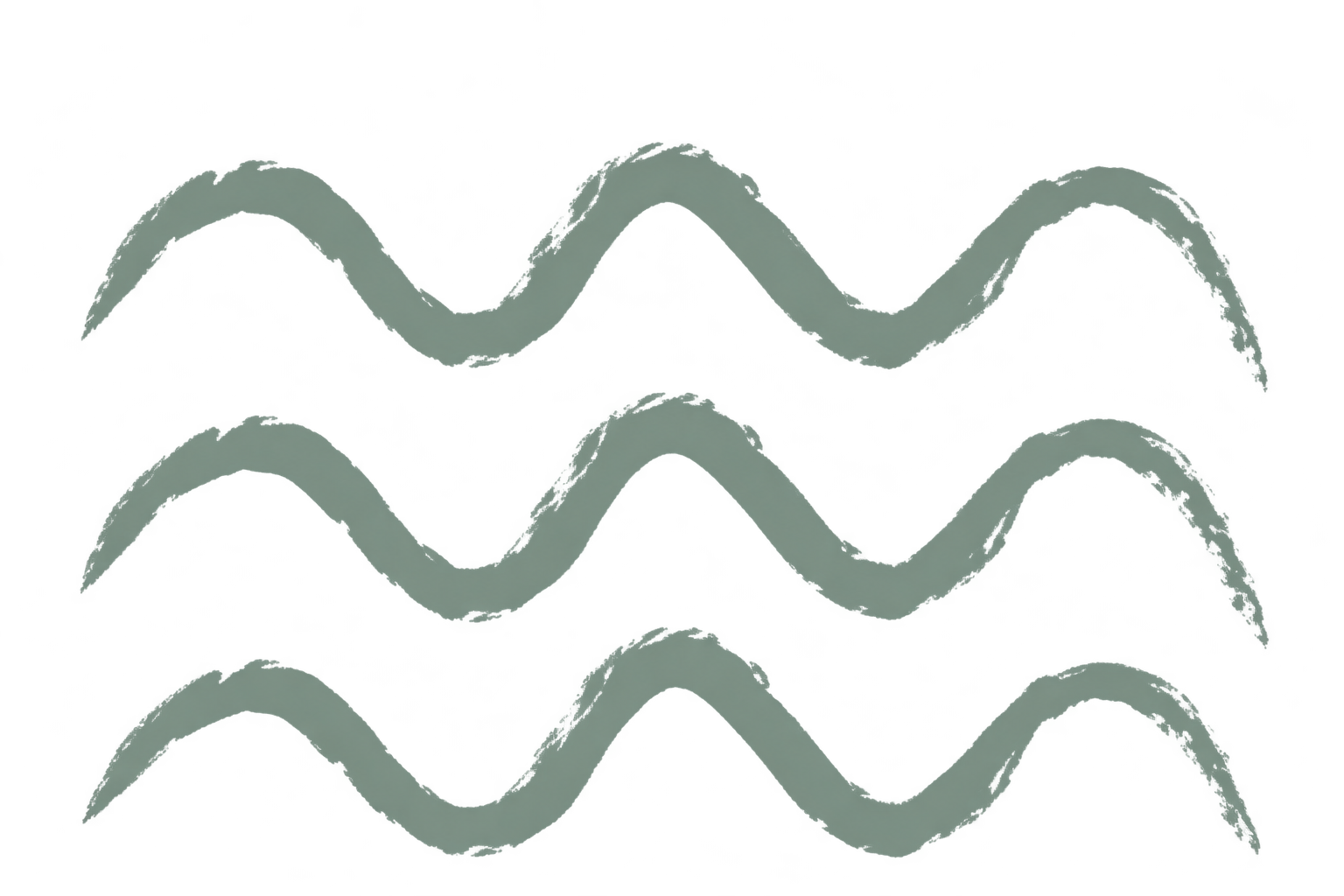 Harmony symbol with three horizontal rows of pale green wavy lines and vivid magenta geometric accents