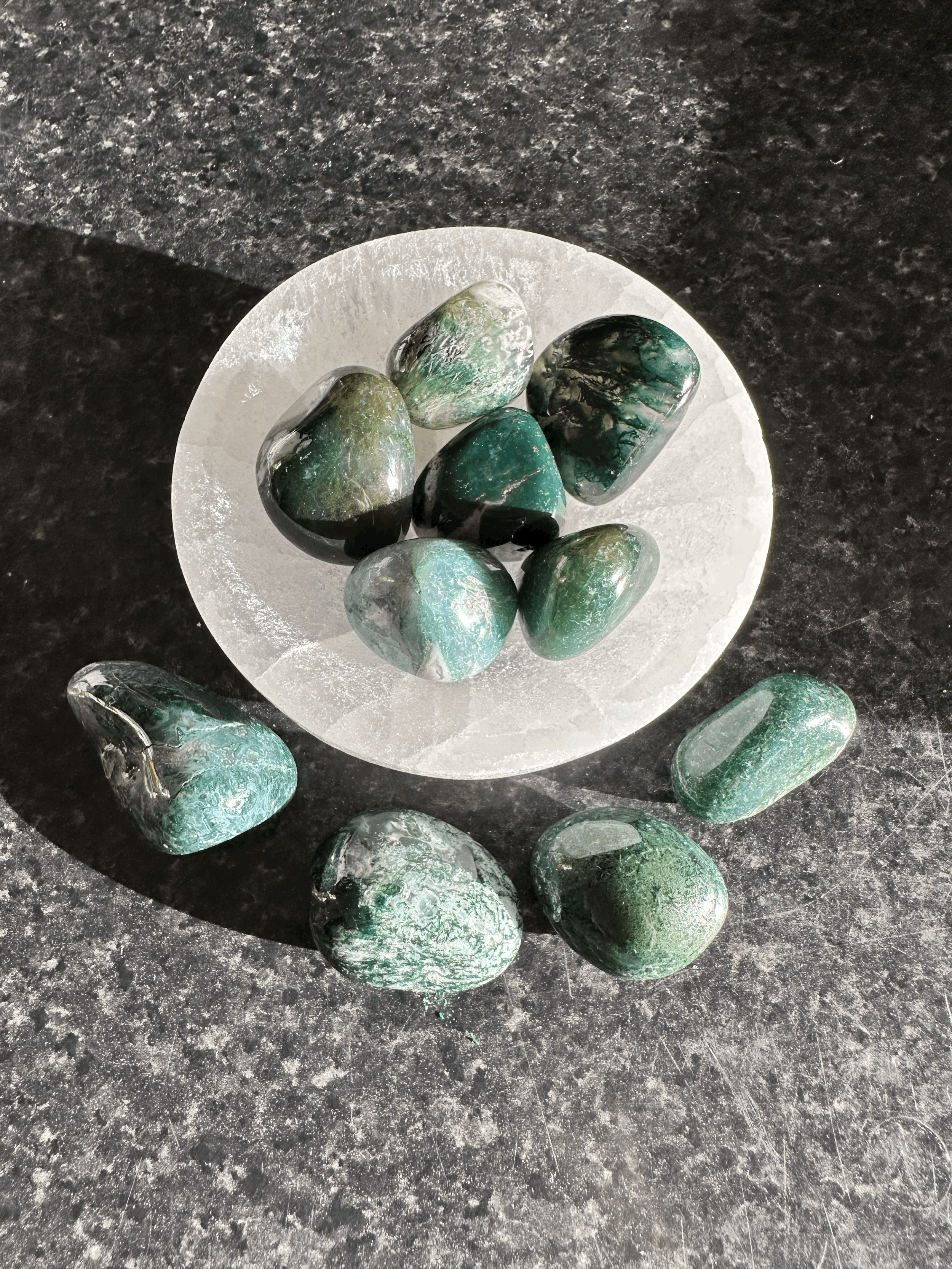 Moss Agate Tumblestones