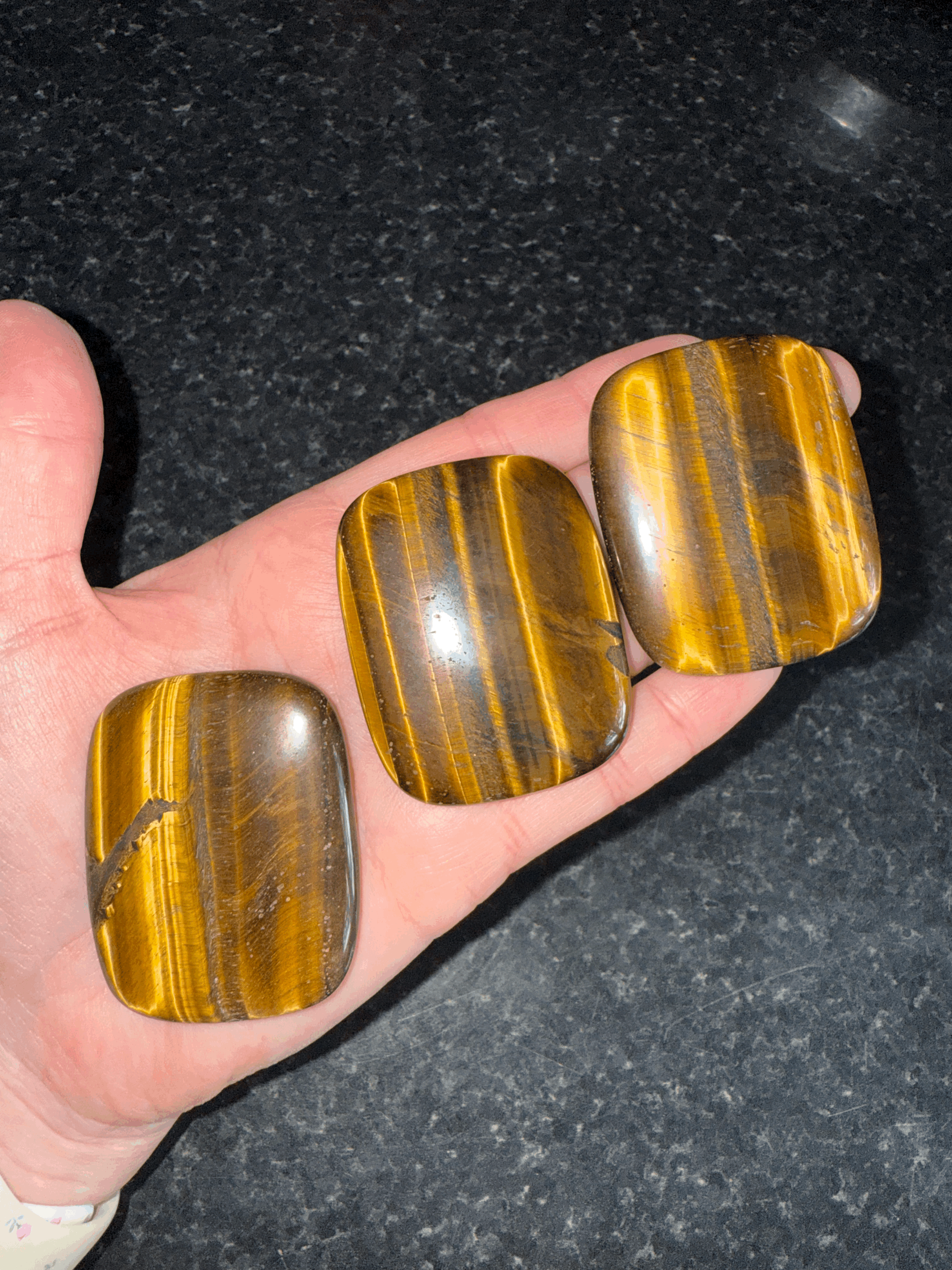 Tigers Eye Palm Stone