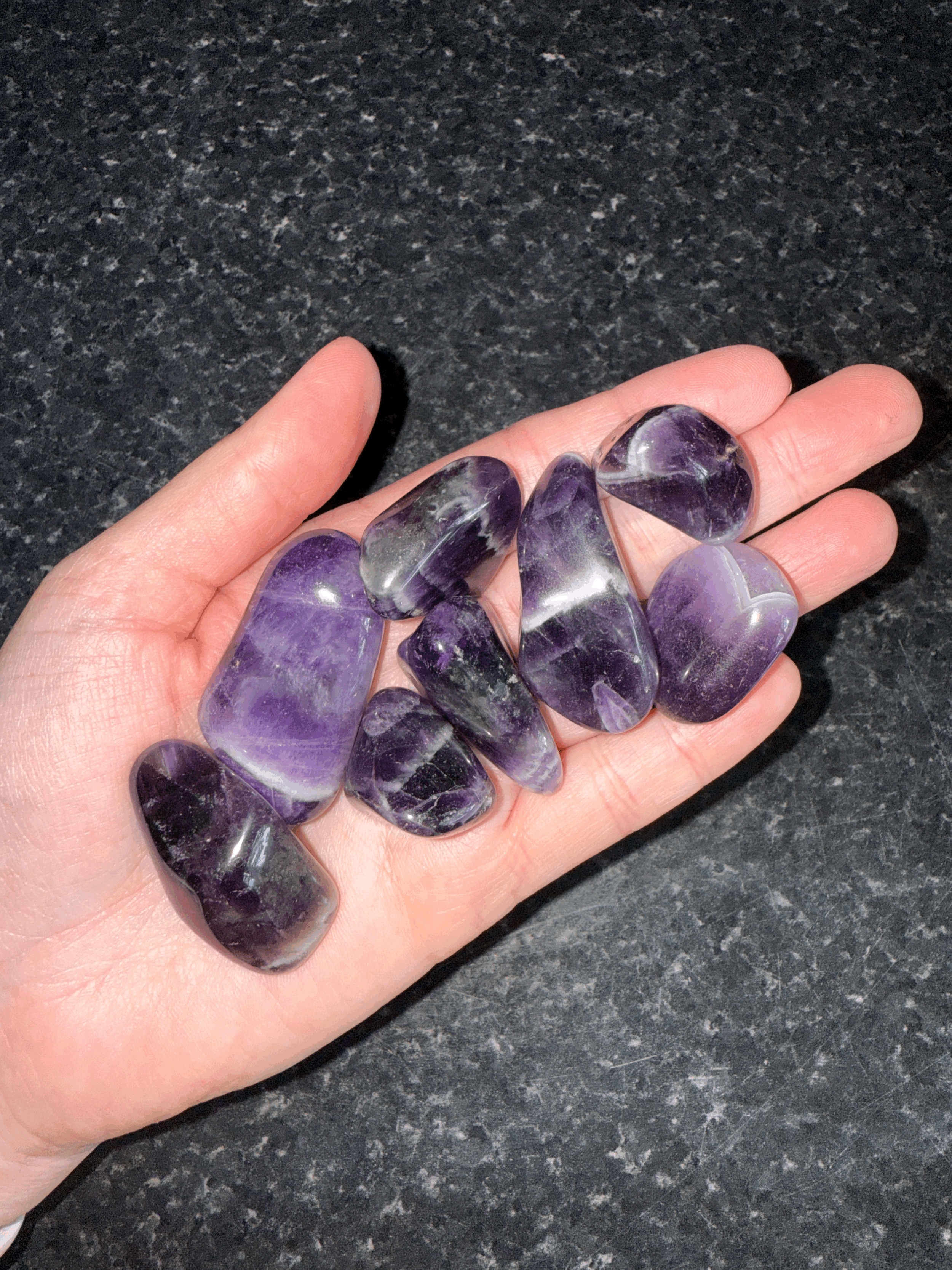 Chevron Amethyst Tumblestones
