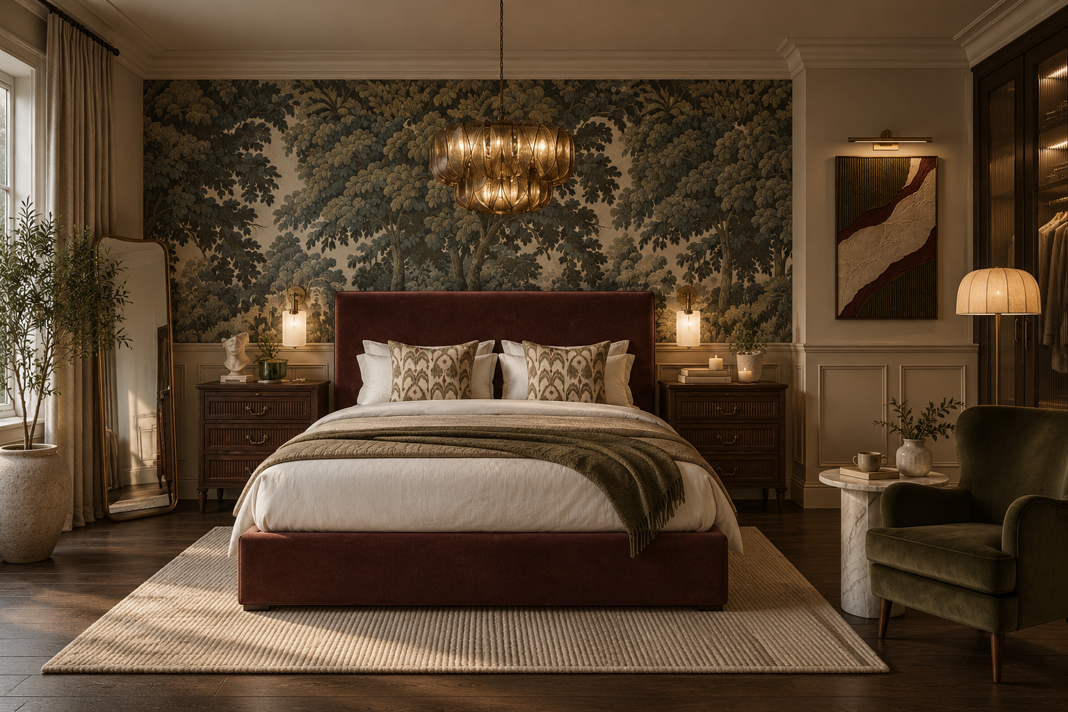 Luxurious Maroon Bed Retreat.png
