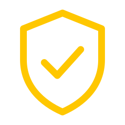 Bouclier avec une coche, symbole de sécurité ou de protection