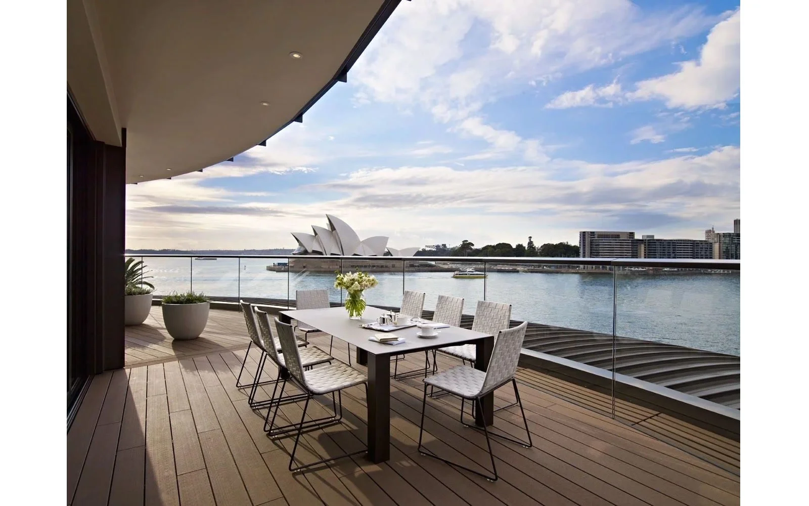 Park Hyatt Sydney terrace overlooking the Opera House and harbour