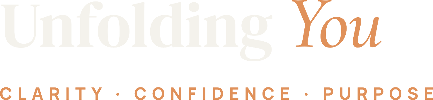 Unfolding You logo: Clarity, Confidence, Purpose
