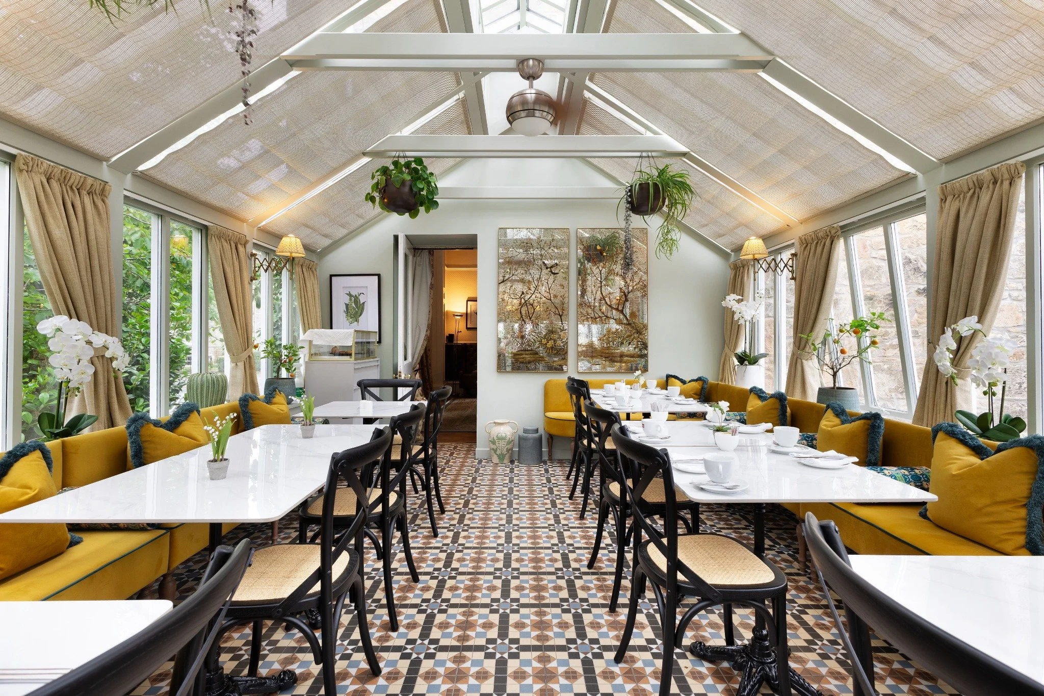 The conservatory restaurant at Victoria Square Hotel, Stirling