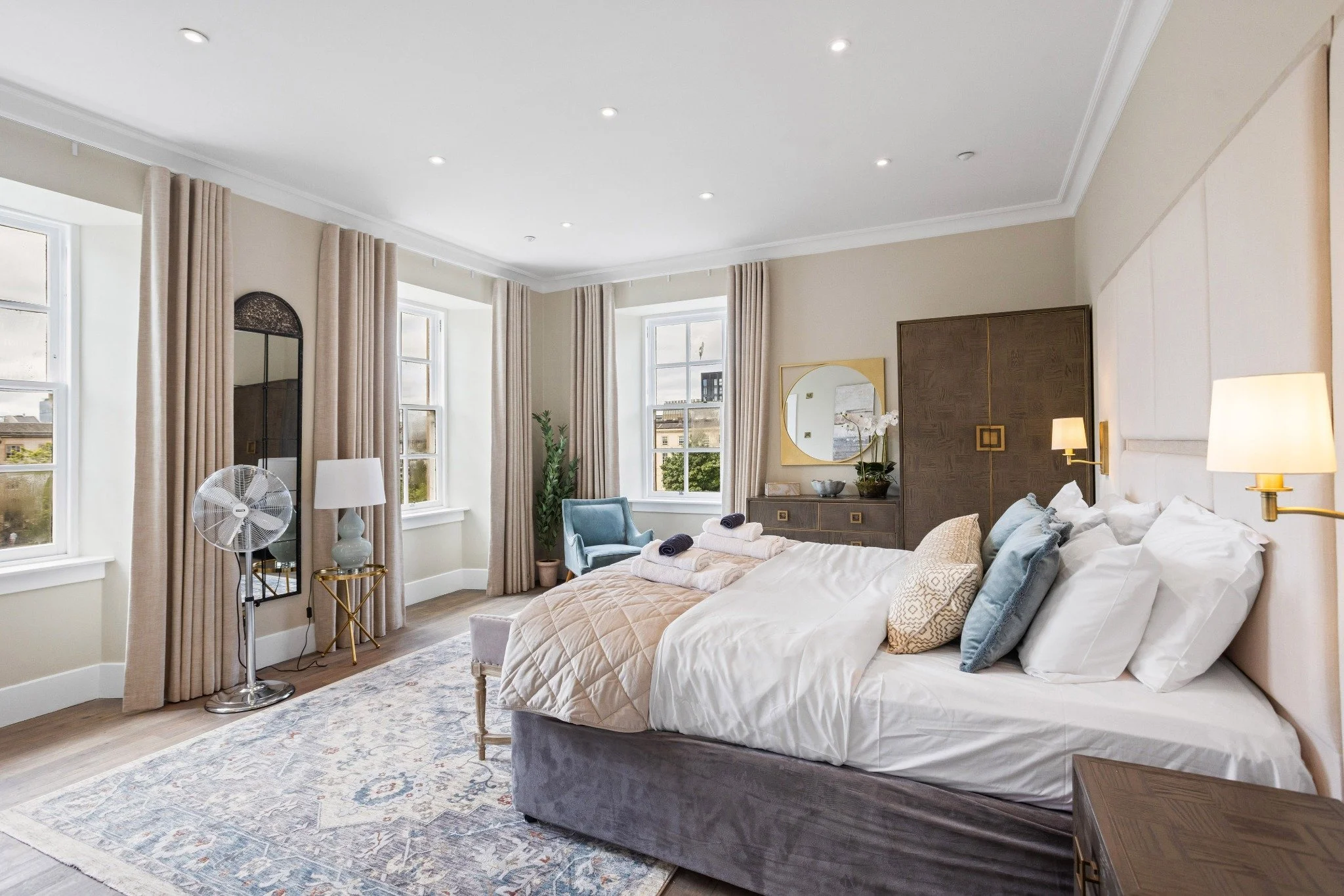 A refurbished bedroom at West Regent Street, Glasgow