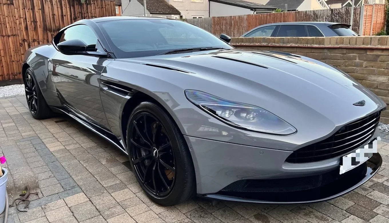 Aston Martin DB11 sports car after a machine polish and a ceramic coating carried out by Dan & Dusted, mobile valeting in Essex.