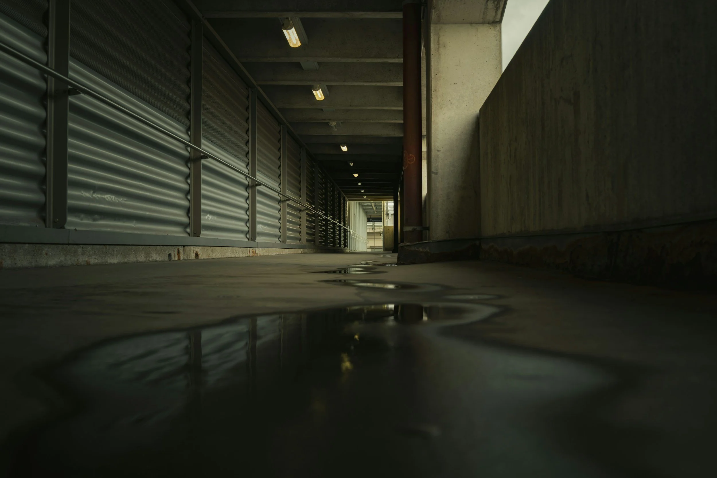 Standing water on a floor before emergency water extraction in New Jersey