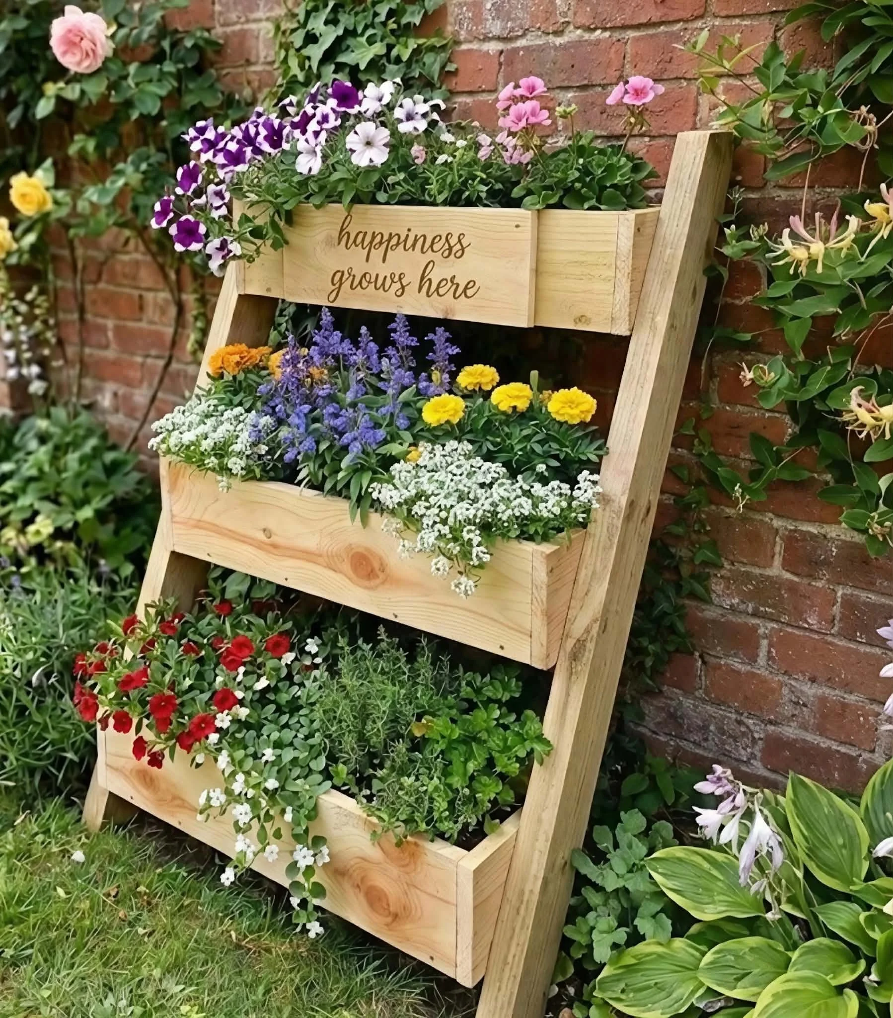 Personalized Vertical 3-Tier Garden Planter Box