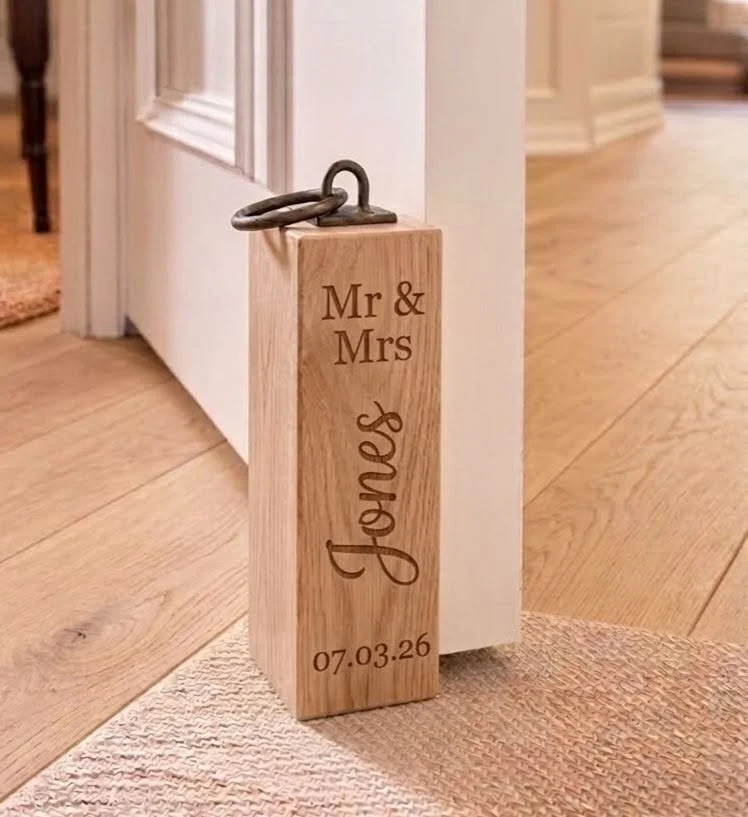 Beautiful Solid Wood Personally Engraved Door Stops