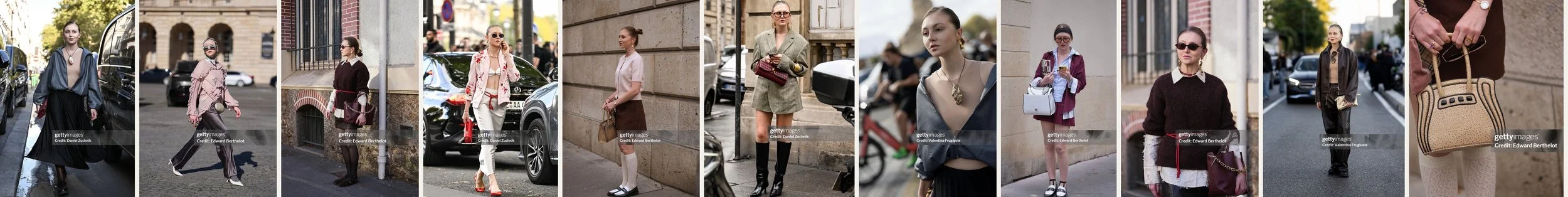 Emily Varr street style at fashion week, photographed for Getty Images by Edward Berthelot, Daniel Zuchnik & Valentina Frugiuele