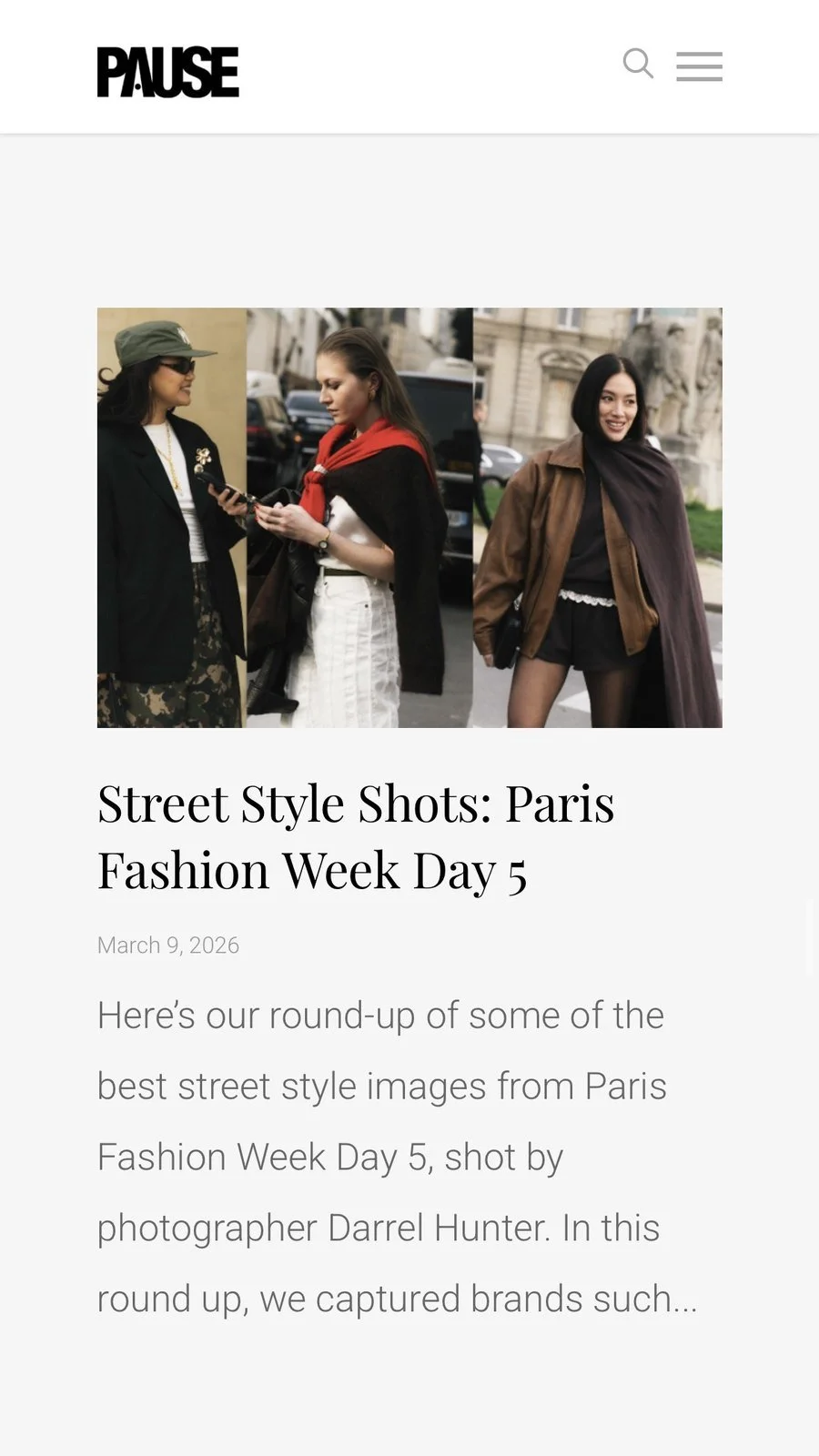Pause article Street Style Shots: Paris Fashion Week Day 5