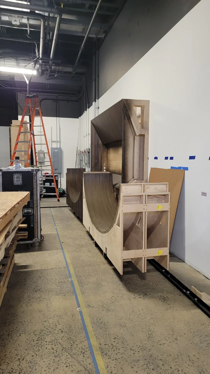Wooden theater set pieces