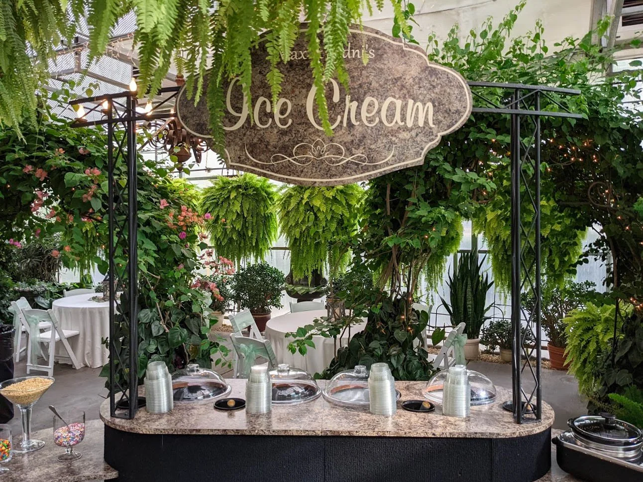 Utah Ice cream bar. Perfect sweet treat for a hot summer wedding. Served from our cute dessert carts.