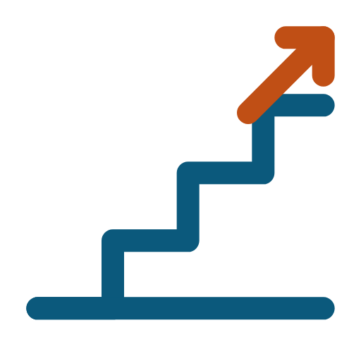 A stairway with an up arrow icon.