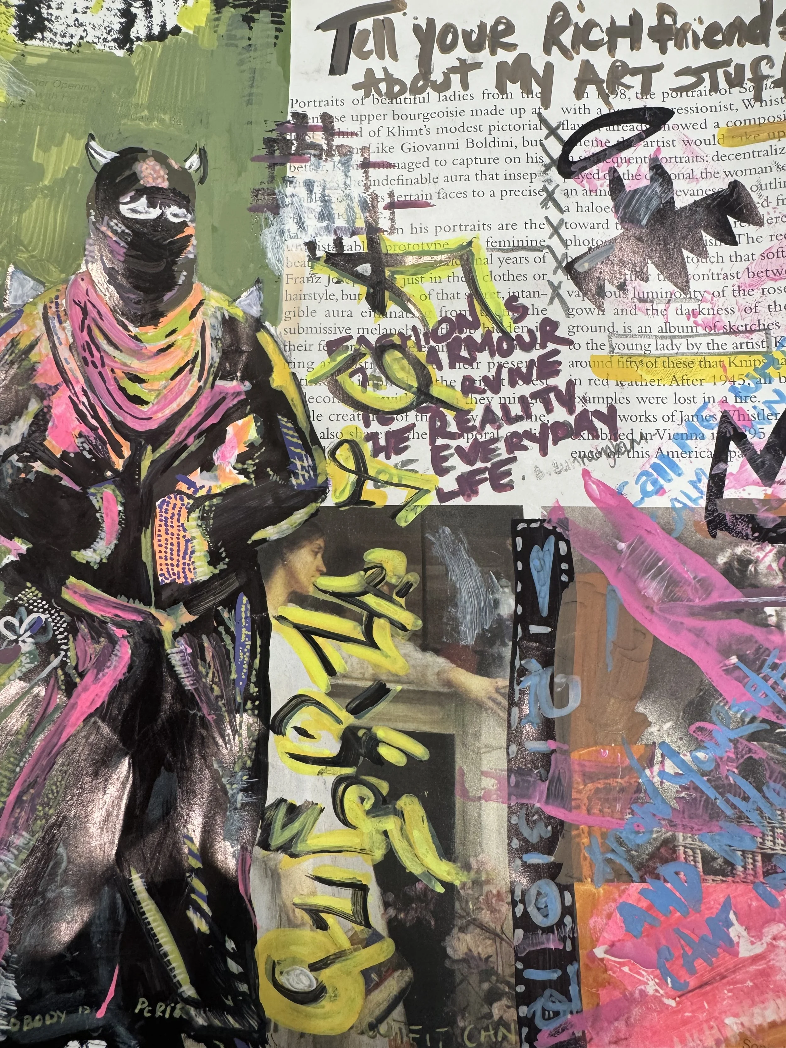 Study of Tokyo Street Fashion Photo, Acrylic Markers, 10x10, 2025. 