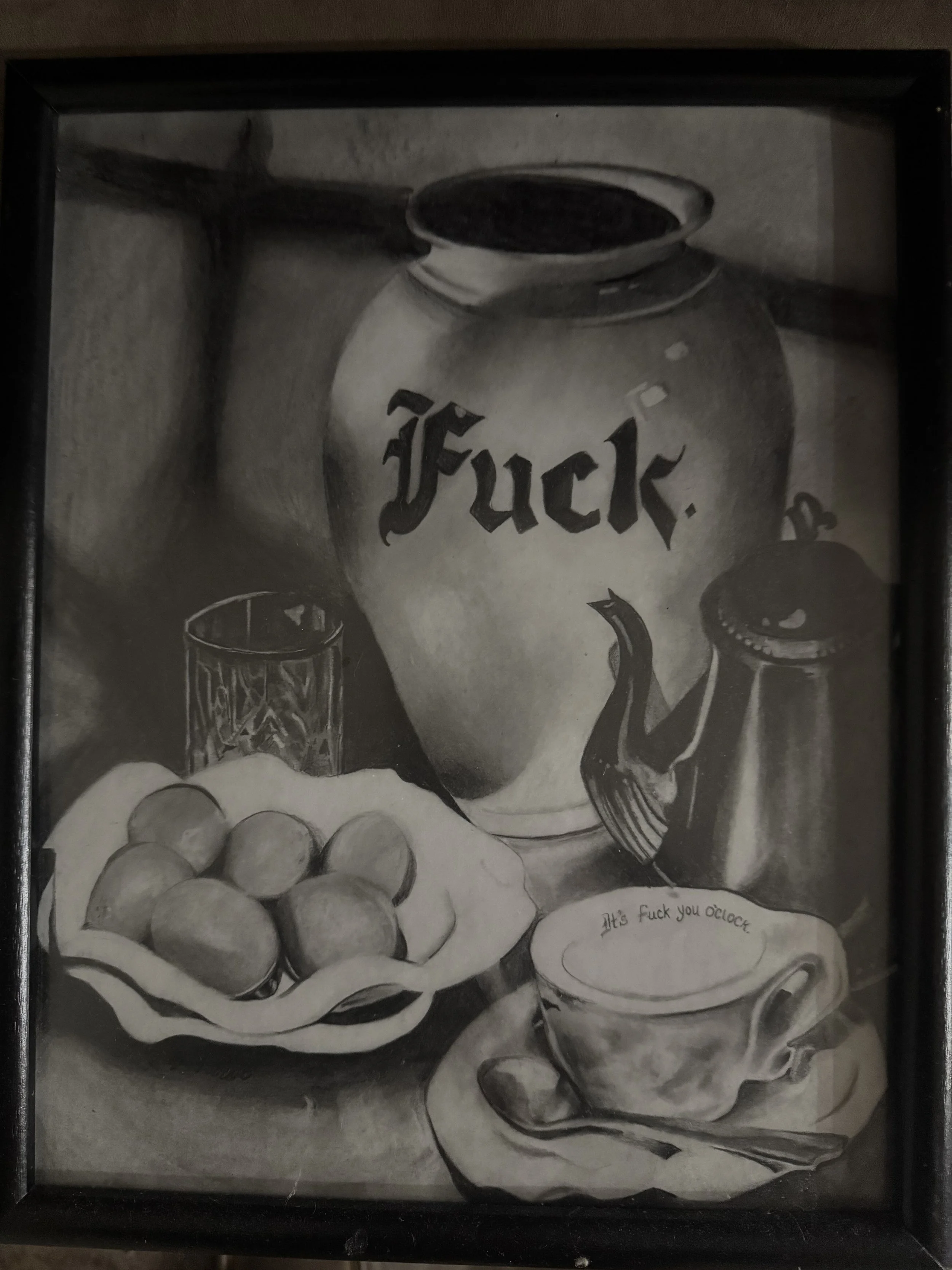 Study of photographed still life by "Incartato Ceramics", Graphite, 8x11, 2026.