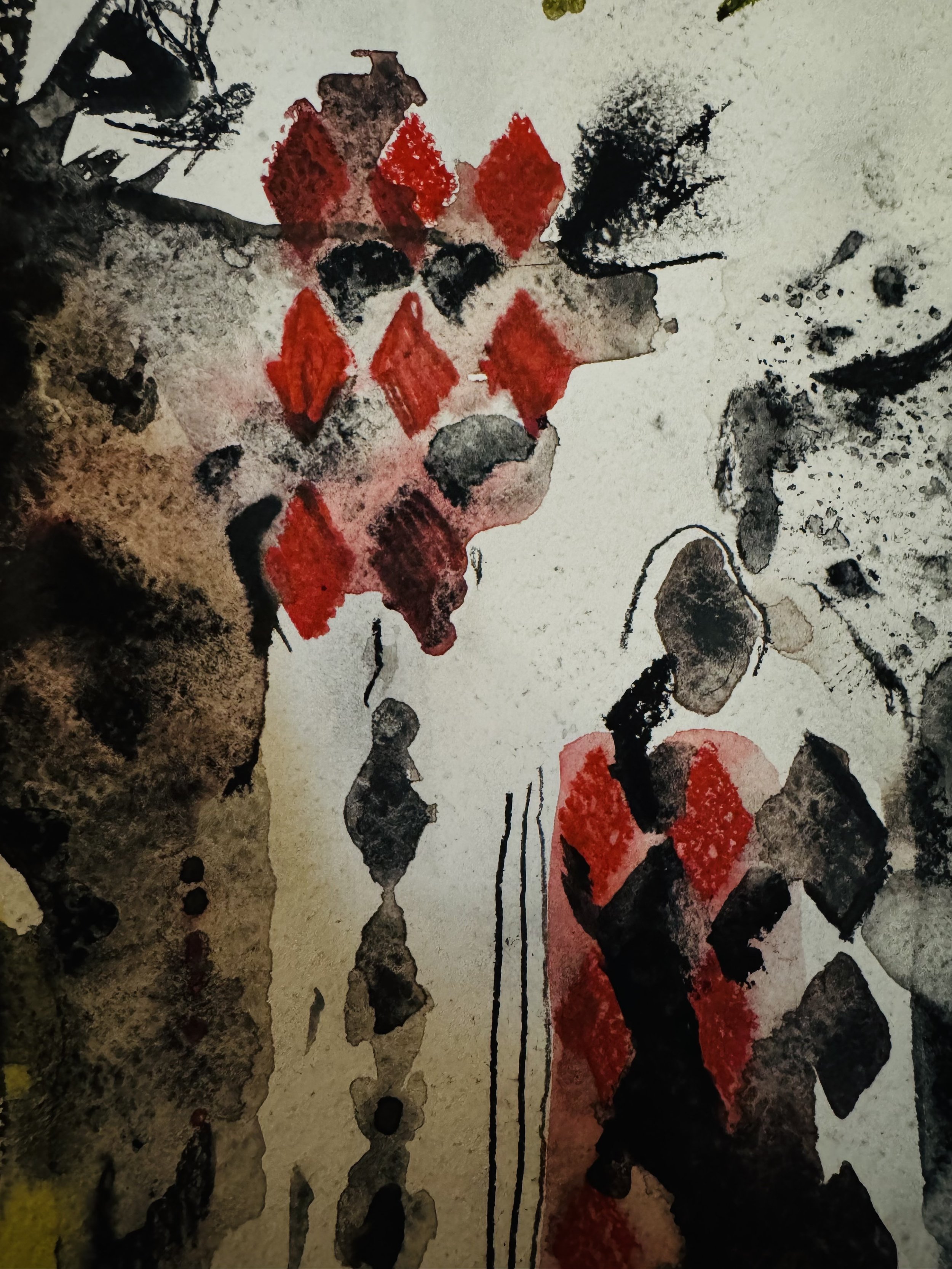 "Automatic Monster", (Material study Charcoal, Graphitint, and Inktense (dry and wet), 2026.