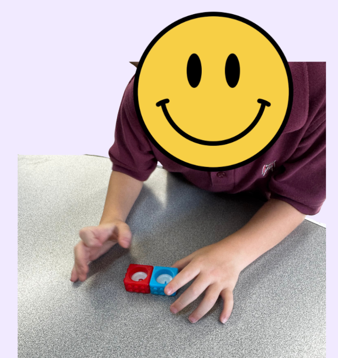 Student is blending phonemes, letter sounds to create beginning blends