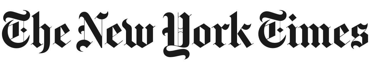 The New York Times logo in black Gothic lettering