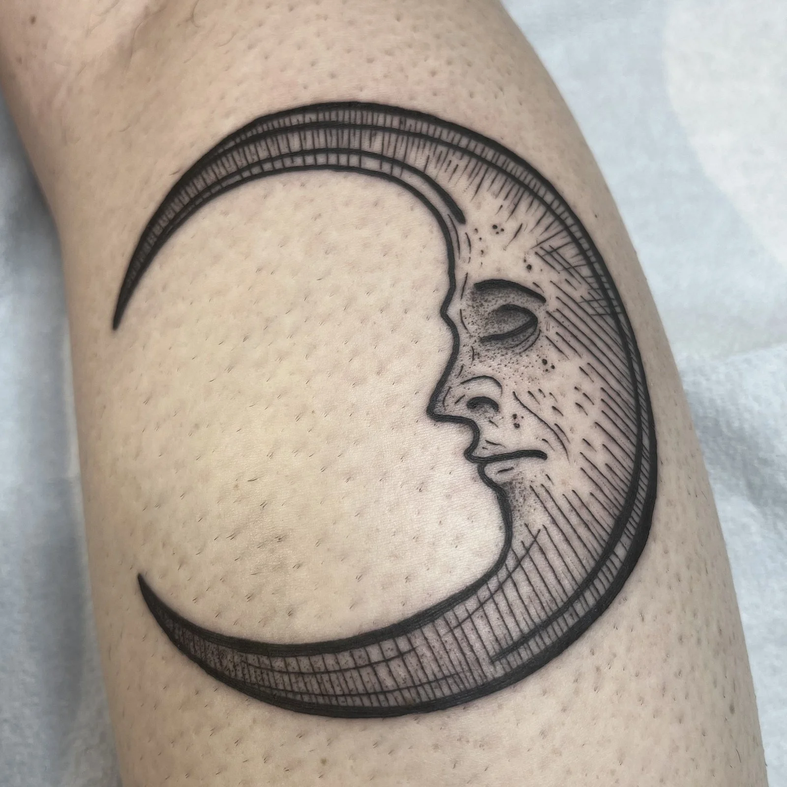 Drew Morgan
Black and grey moon face