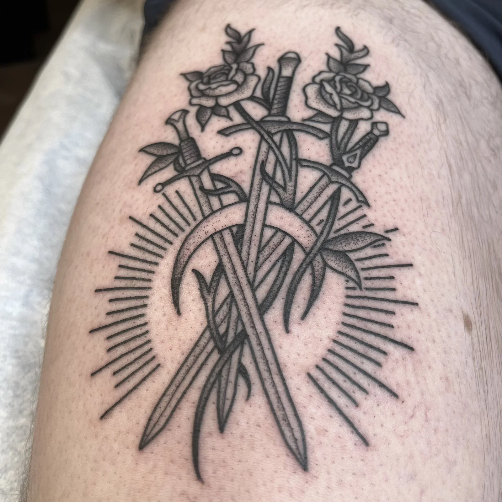 Drew Morgan
Linework swords and roses