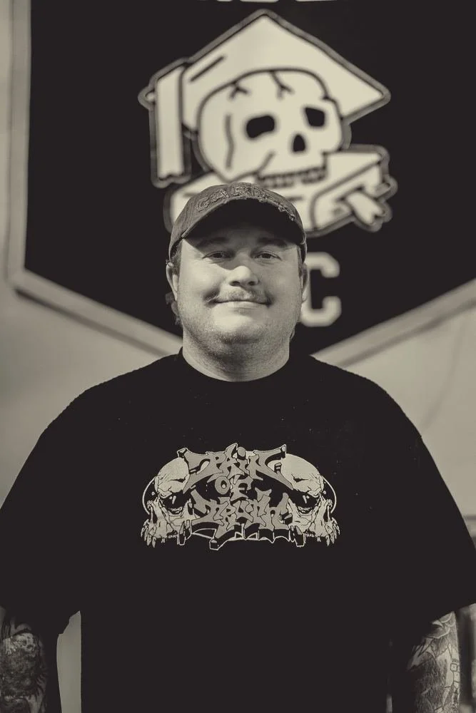 Nick Freidline, tattoo artist at District Tattoo Co., in the shop