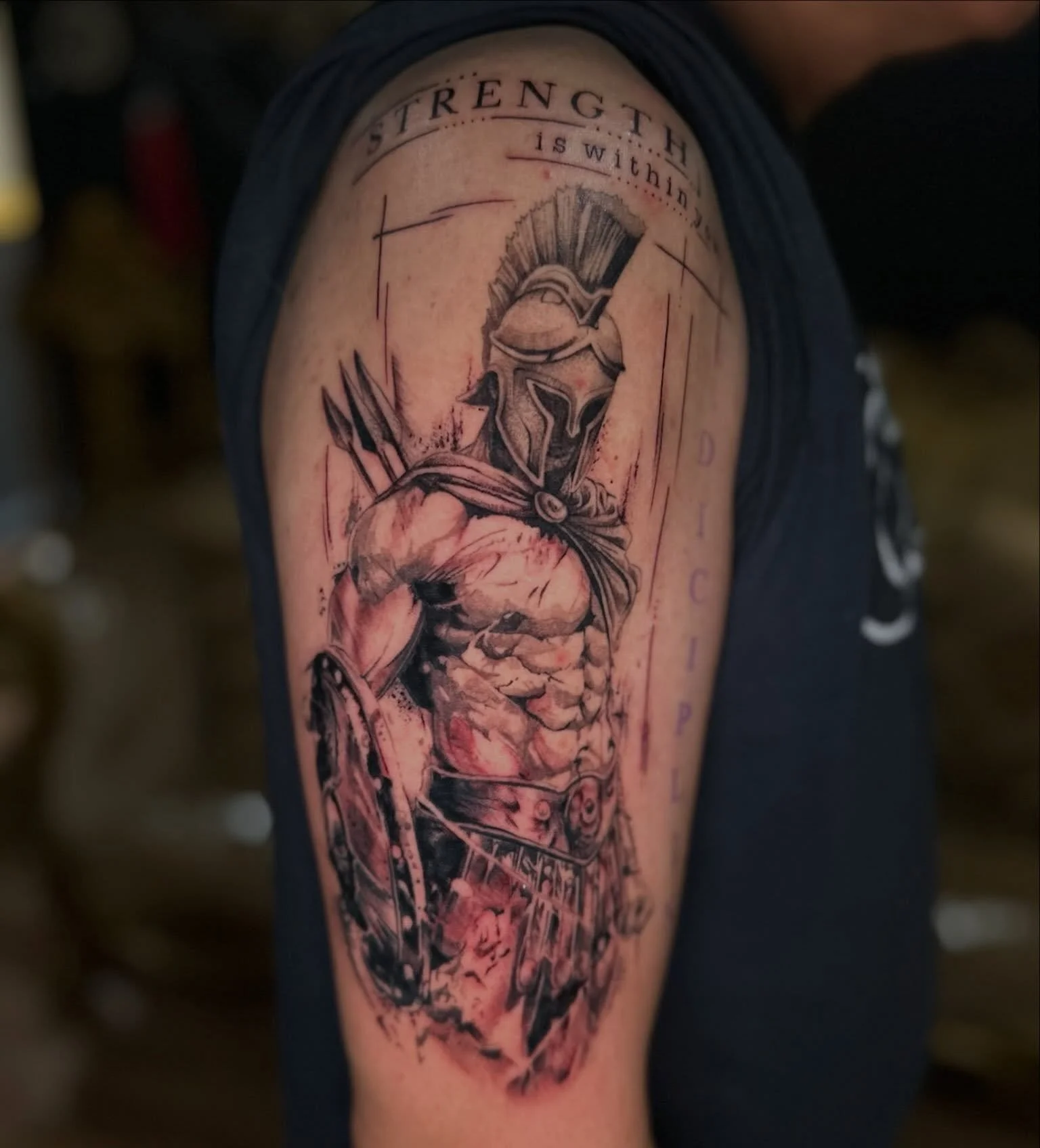 He who sweats more in training bleeds less in war ⚔️ Work by @vinny_inkk 
&bull;
Ready for your next tattoo? Check out our link in bio and fill out &lsquo;CONSULTATION REQUEST FORM&rsquo; to set up your consultation 💡

#tattoo #spartantattoo #tattoo