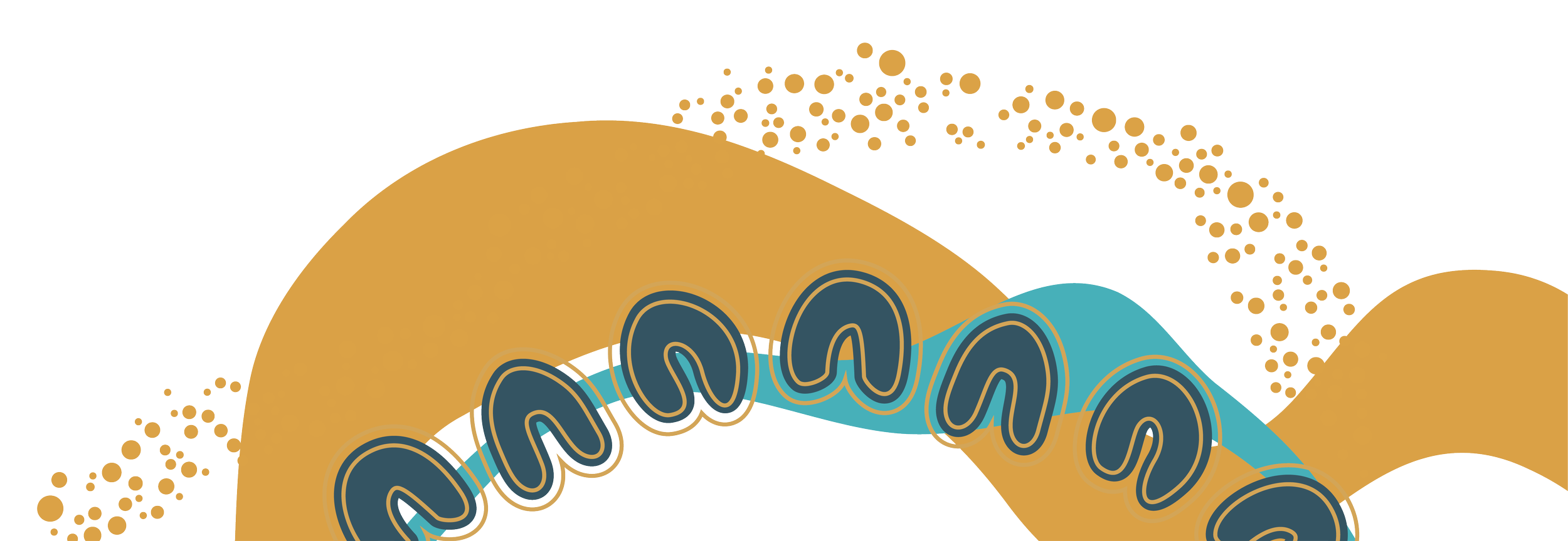 Graph with black axes, orange, teal, and brown data points and lines, showing trends over time.