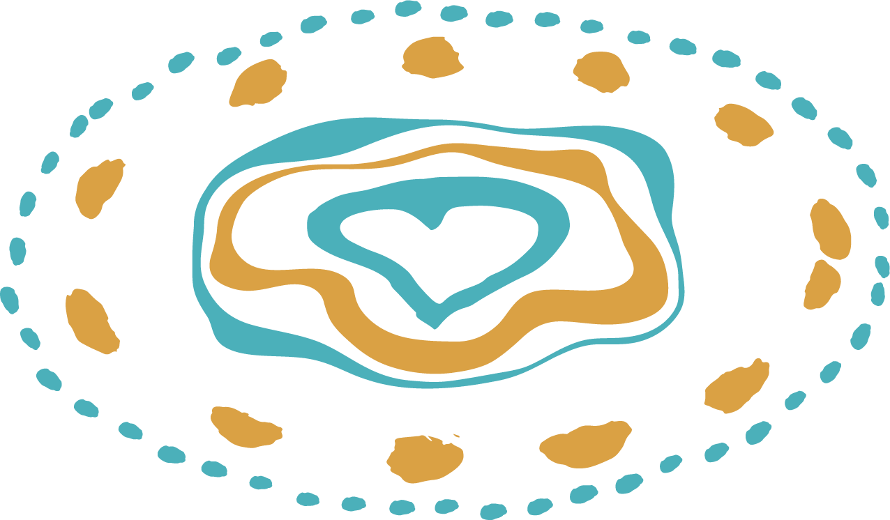 Illustration of a microorganism or cell with a central nucleus shaped like a heart, surrounded by layered structures and dotted lines indicating movement or boundaries.