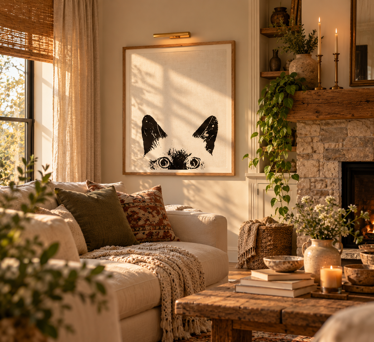 Custom pet portrait of a siamese cat.