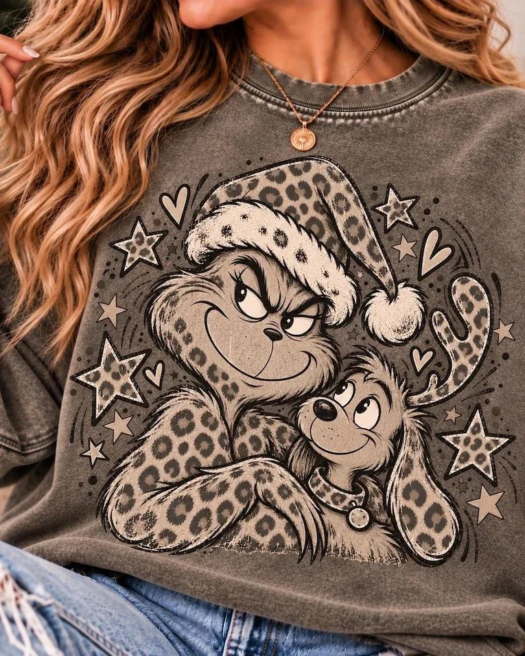 Leopard Grinch & Max Sweatshirt