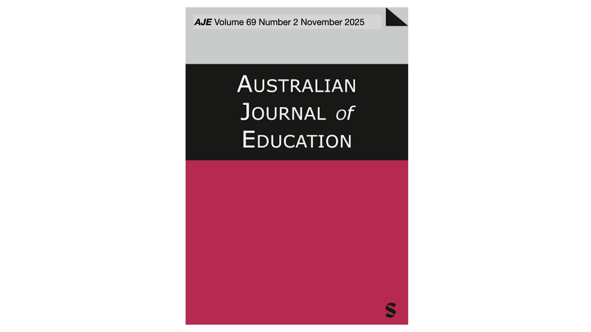 Cover of the Australian Journal of Education, Volume 69, Number 2, November 2025