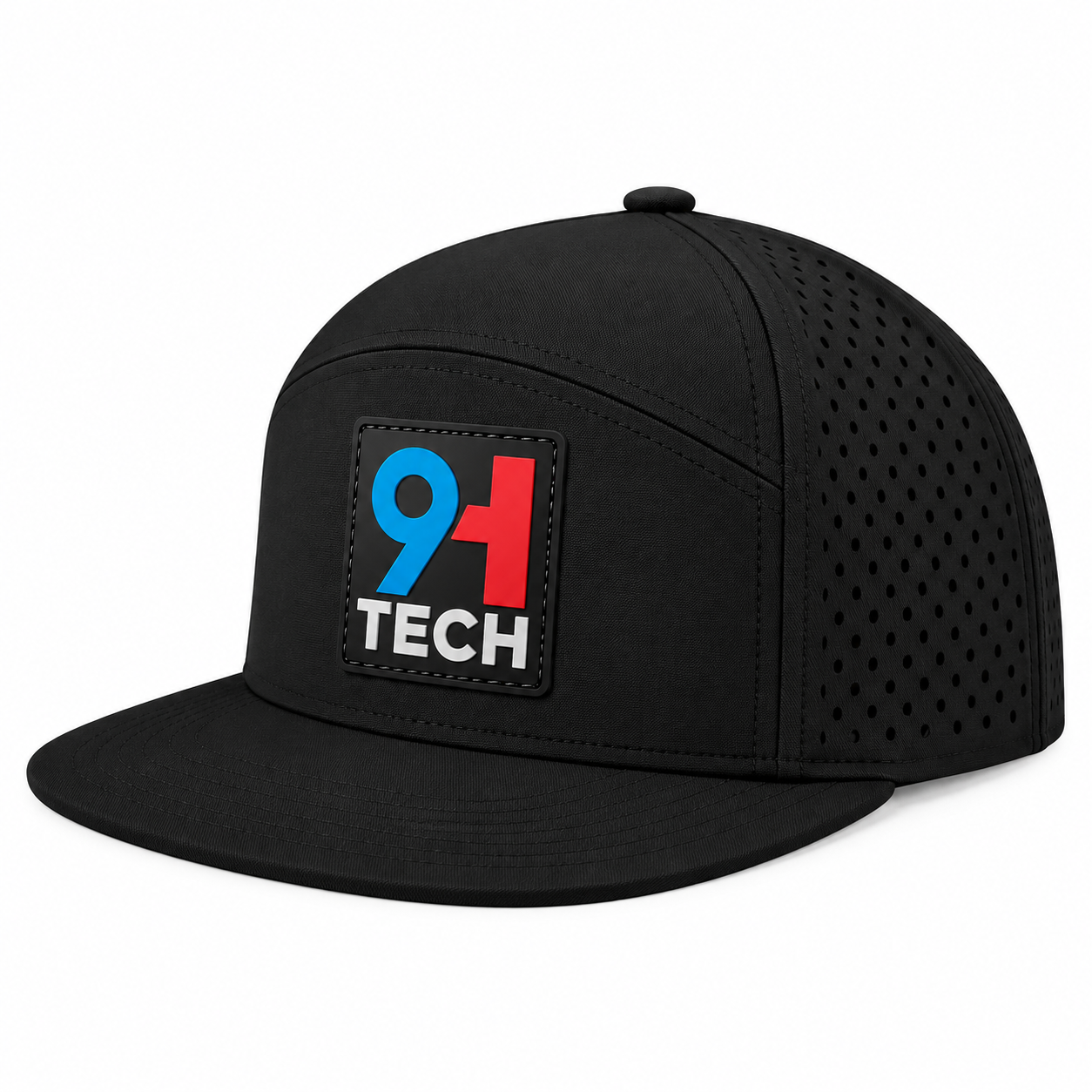 Black 91 TECH Perforated Snapback Hat.png