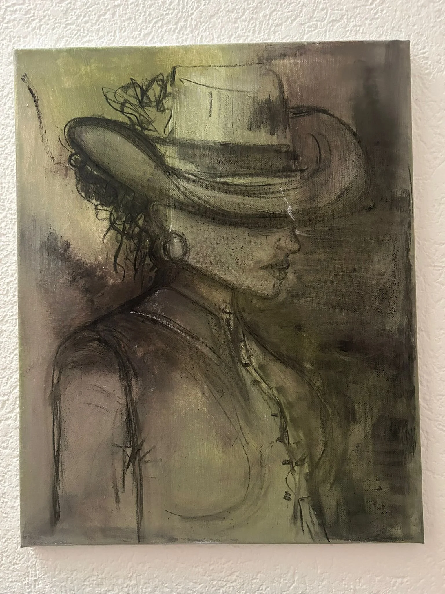 Dame mit Hut (50x40)