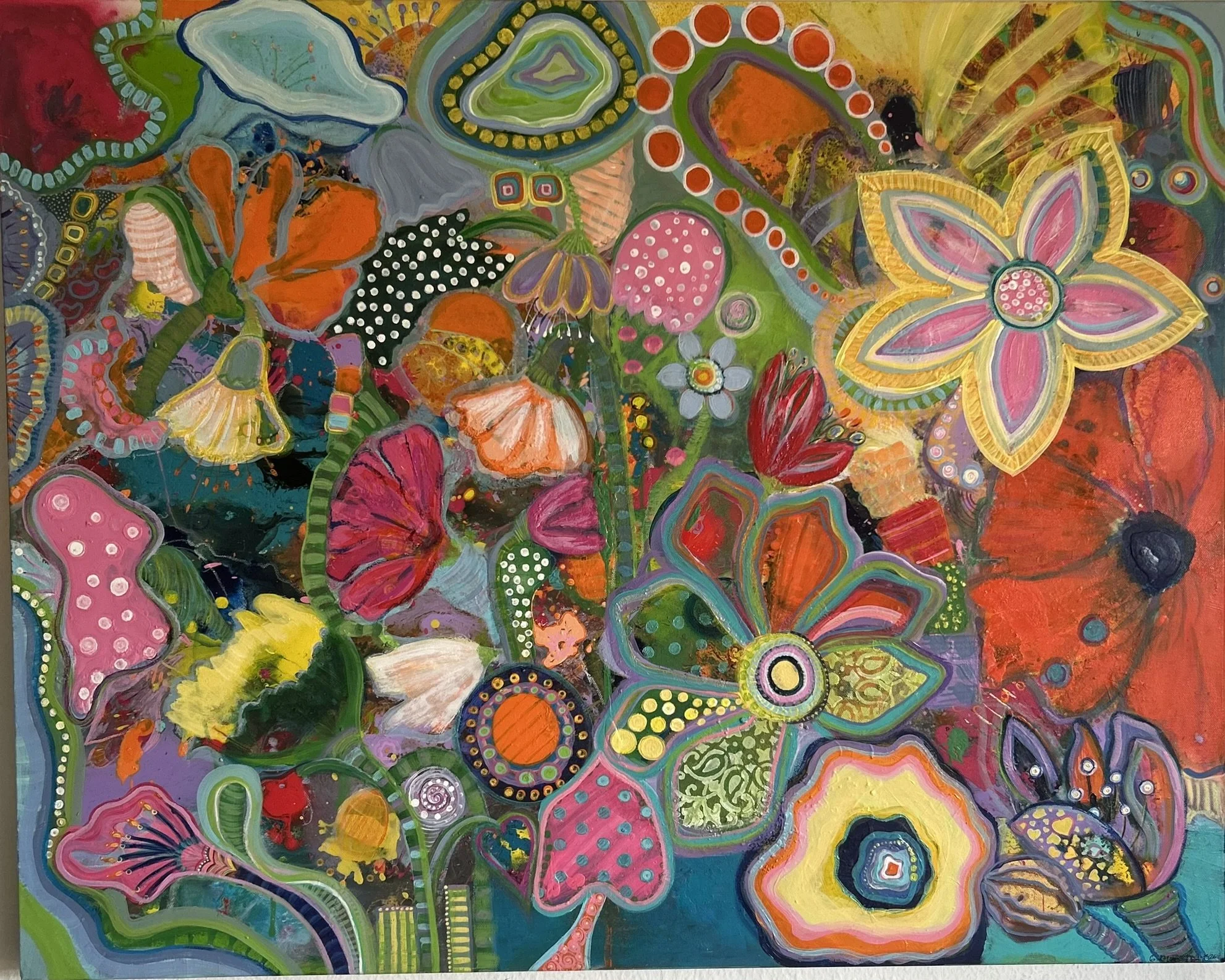 Farbenfrohe Blüten (100x80)