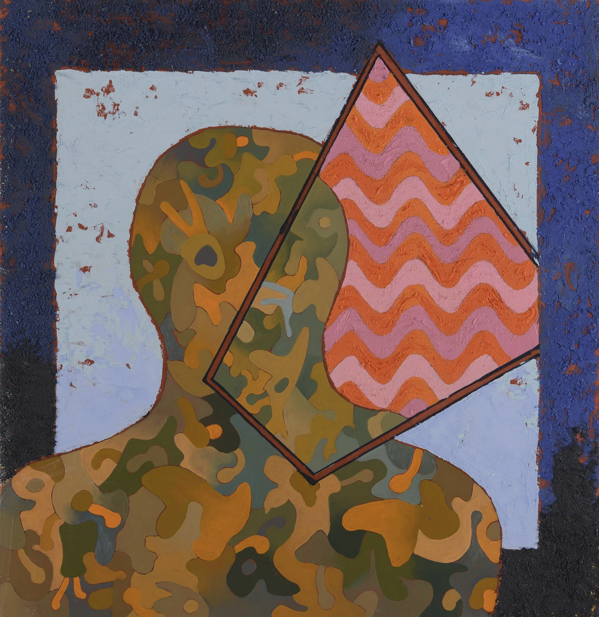 Sigma IV, 2025, oil, plaster on panel, 40x40cm