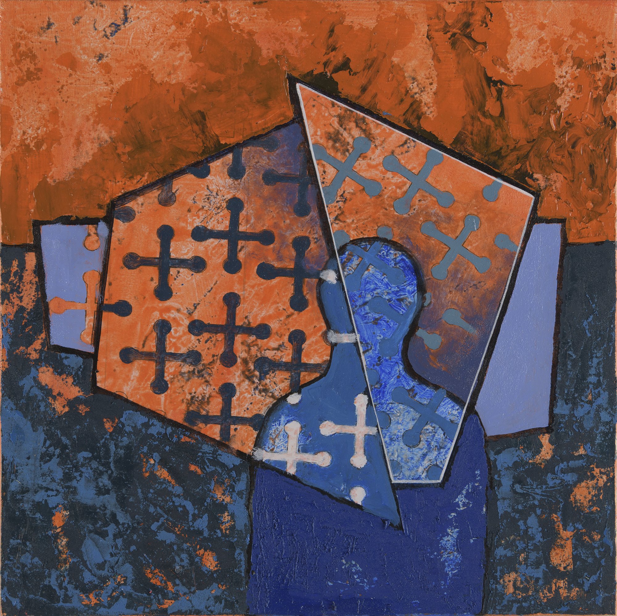 Sigma XXI, 2025, oil, digital print on panel, 20x20cm
