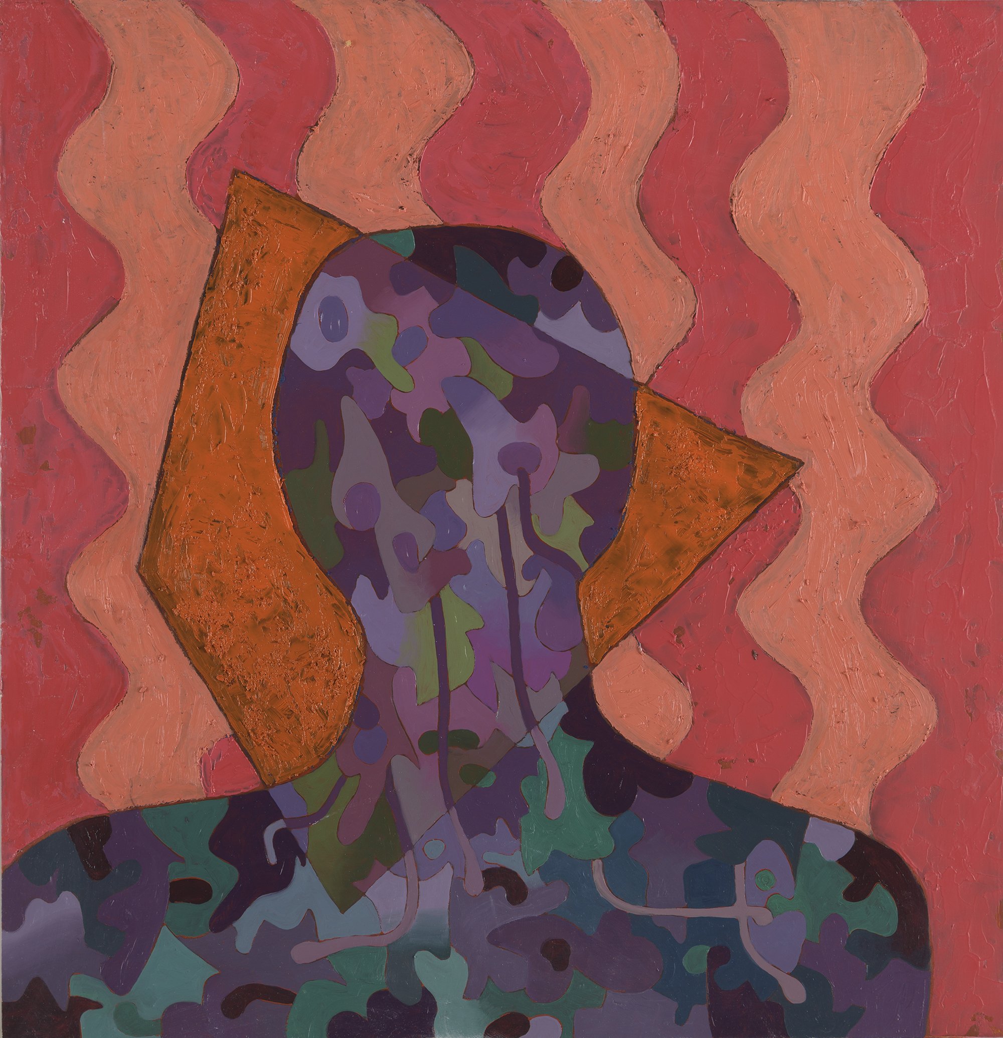 Sigma V, 2025, oil, plaster on panel, 40x40cm
