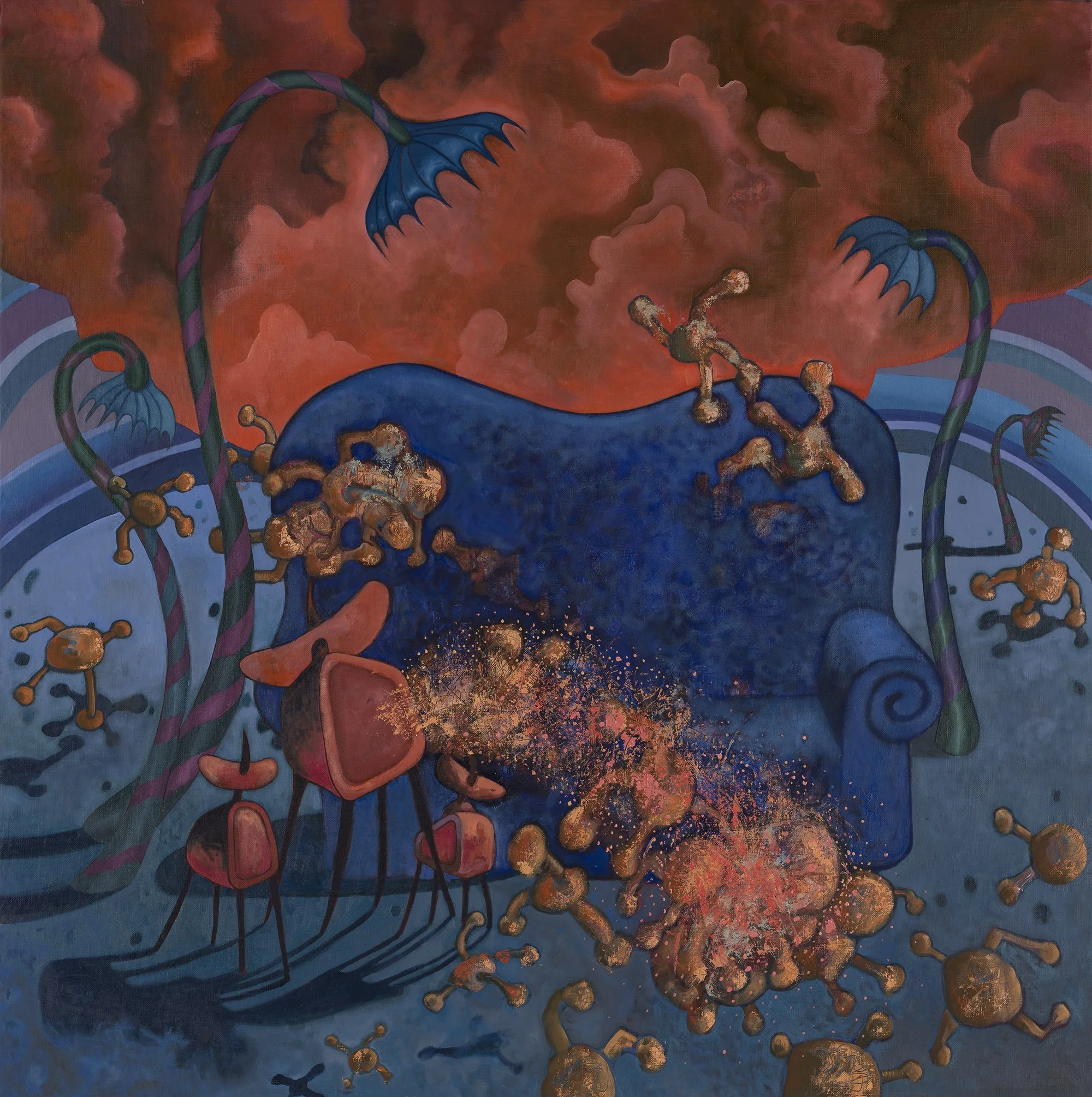 Anthropogenic Afternoon III, 2022, oil on canvas, 90x90cm