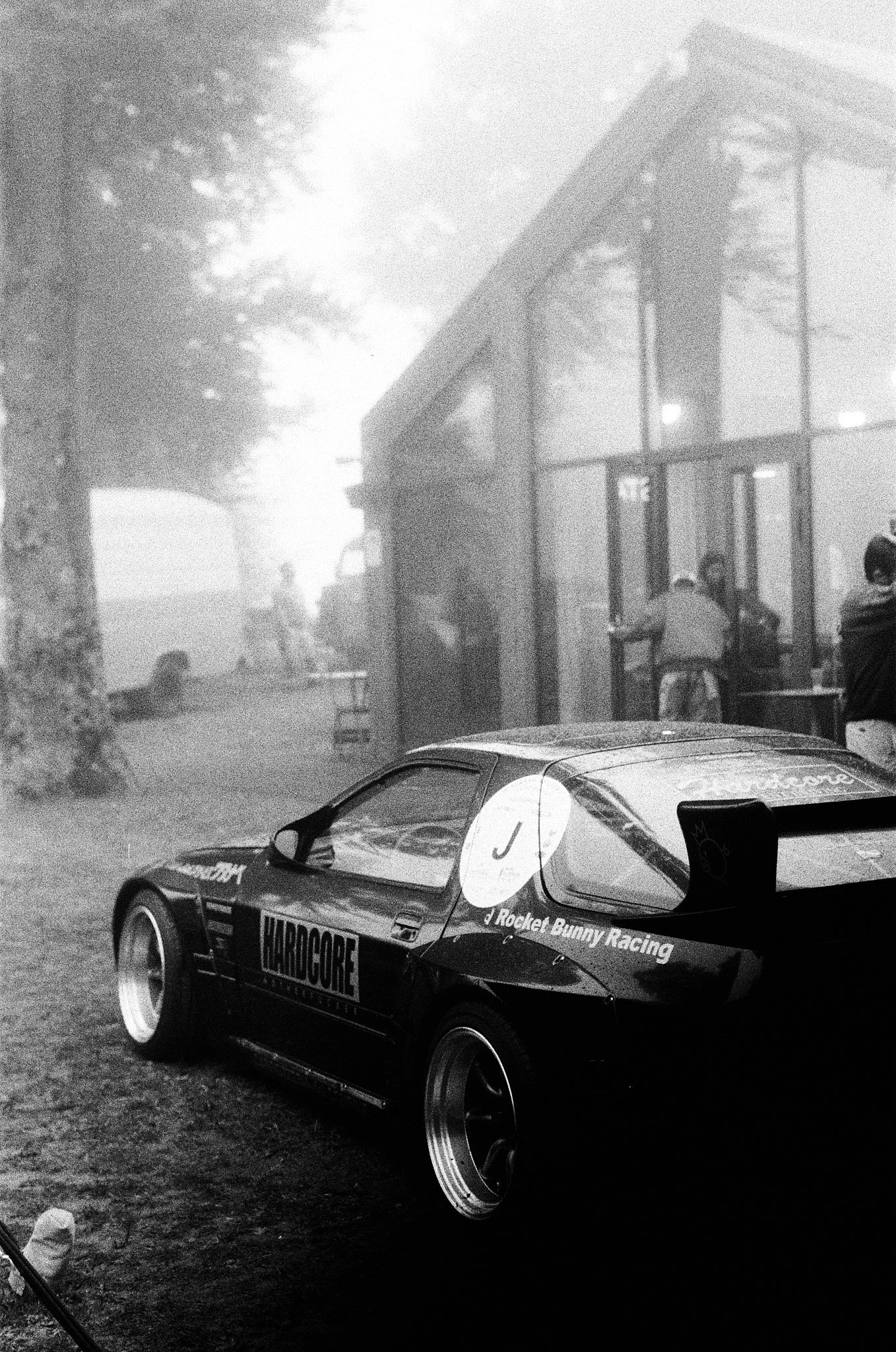 Black racing car with 
