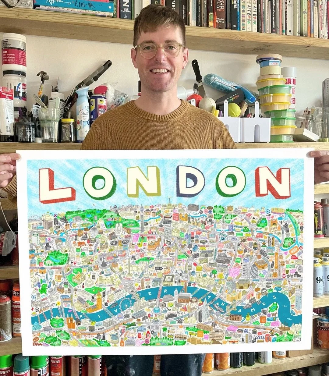 Angry+Dan+in+his+home+studio+with+London+Map+2024+%28lo+res+square%29.jpg