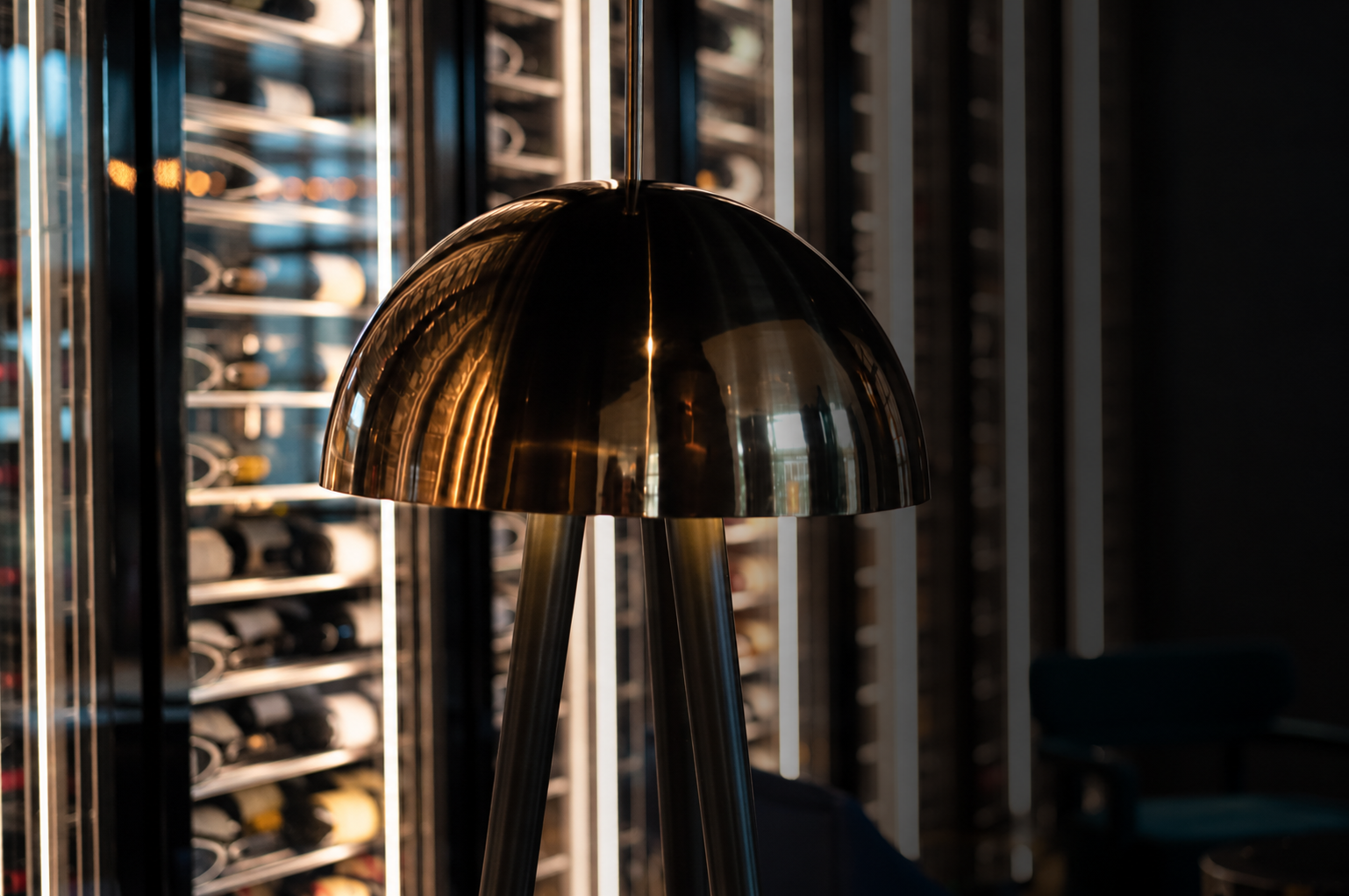 Reflective Dome Lamp in a Moody Wine Lounge.png