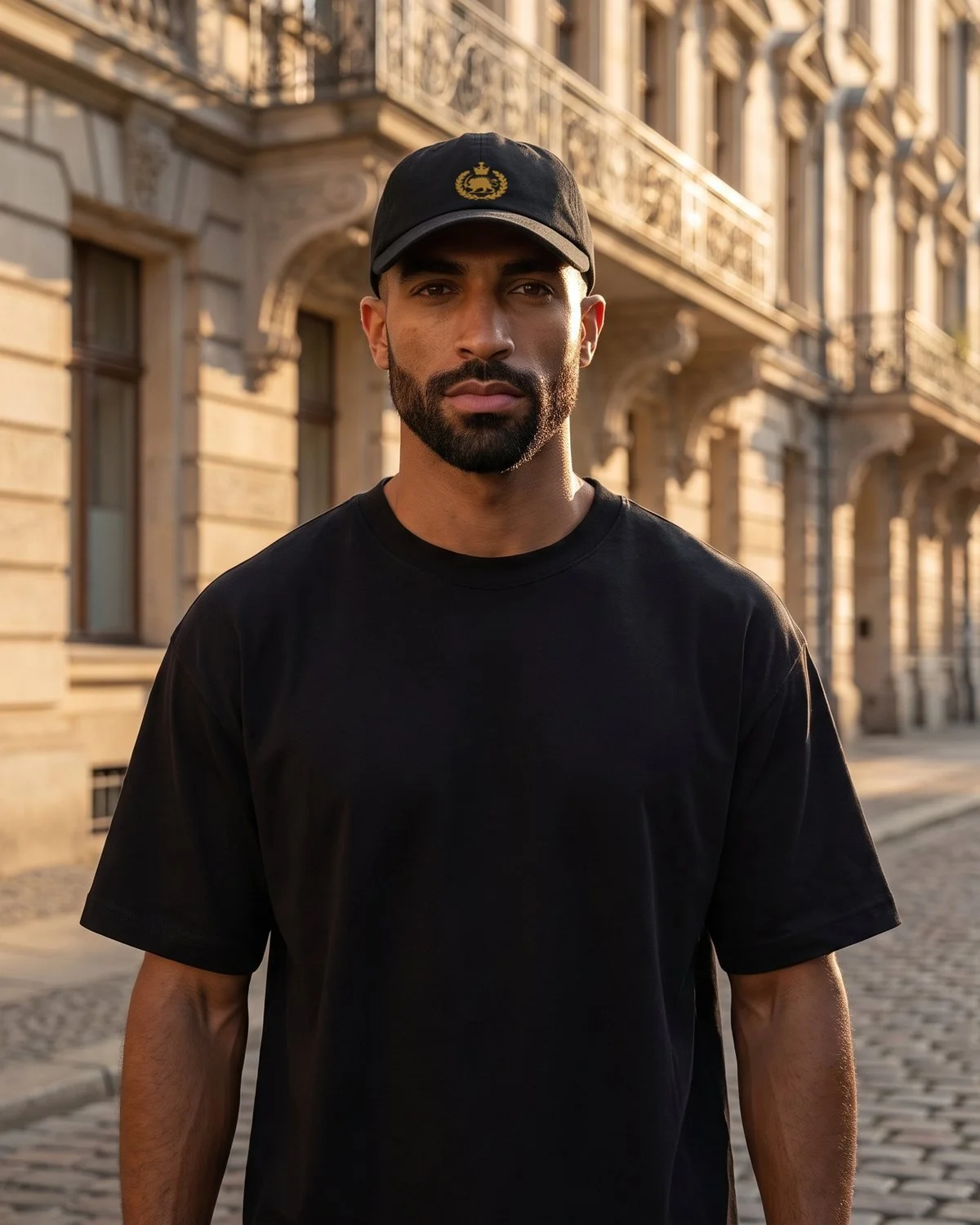 The Cap Collection – Embroidered in gold thread.