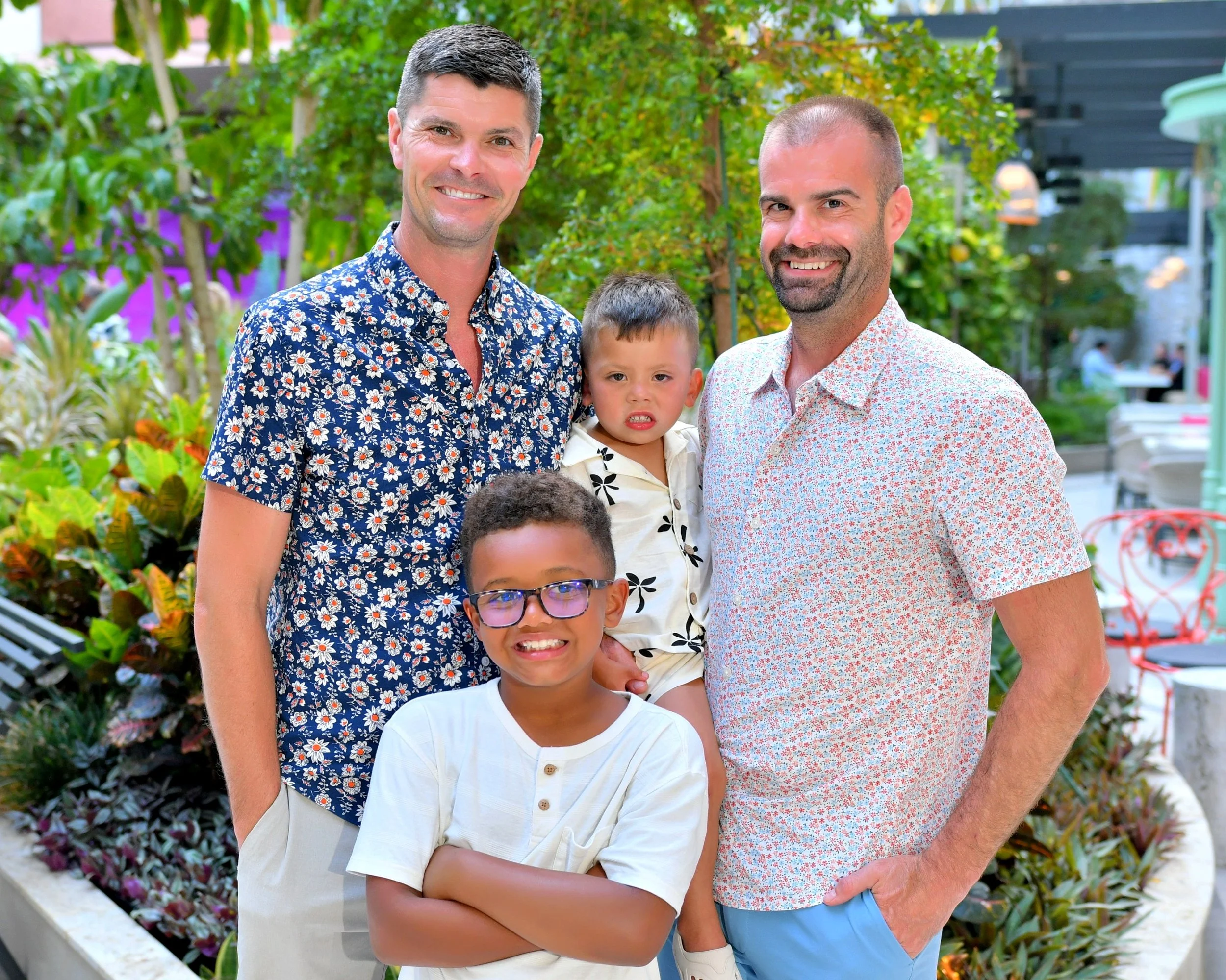 Hidden Brook Acres owners Jeff Kuhn and Bradley Rund with their family