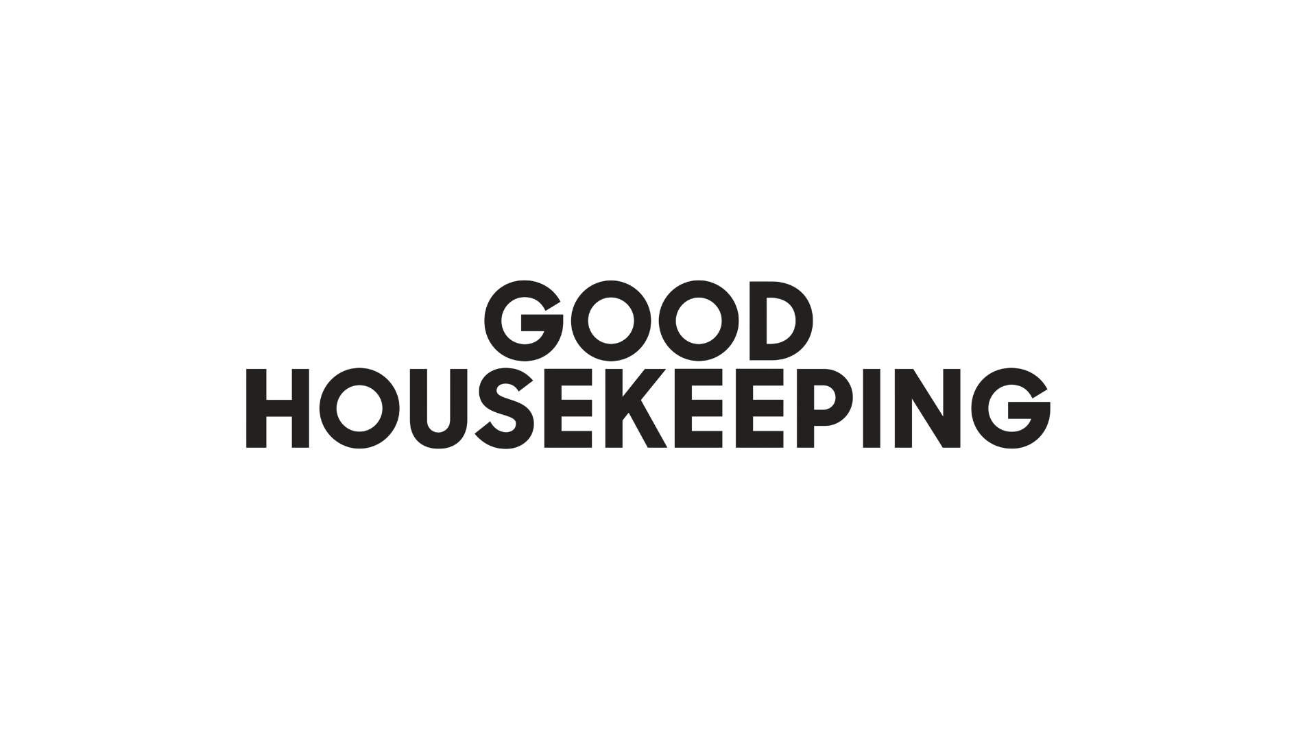 Bold black text reading “GOOD HOUSEKEEPING” on a black background